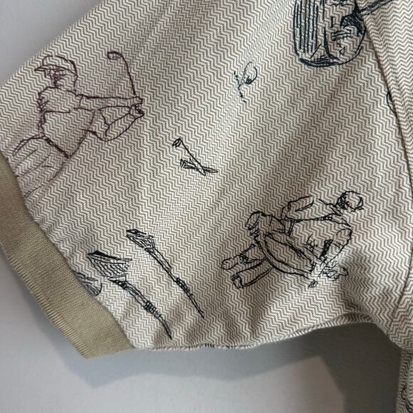 Givency Activewear Vintage Novelty Golf Print Polo M - Picture 5 of 10